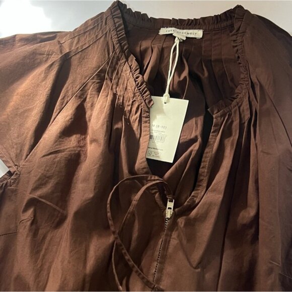 🆕 Free Assembly Flutter Sleeve Maxi Dress - Brown, Size M (8–10) - Picture 8 of 11